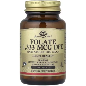 Solgar, Folate, 1,333 mcg DFE, 100 Tablets