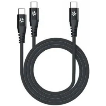 Celly USB-C uz diviem USB-C kabeļiem 100W Power De