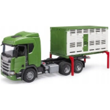 Bruder Scania Super 560R konteiners ar govs figūru