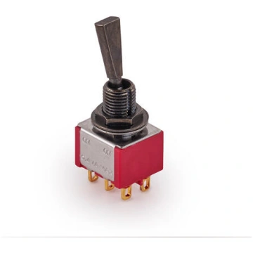 MEC Mini Toggle Switch, Flat, Solder Lugs, ON/ON, 