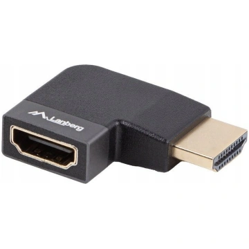 8K leņķa HDMI adapteris (M-F), sudraba alumīnijs, 