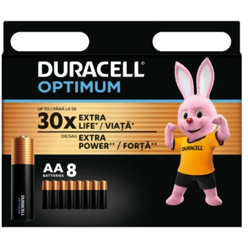 DURACELL baterijas Optimum AA 8 gab
