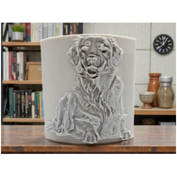 Pottery Stamp with Full Body Golden Retriever Dog 