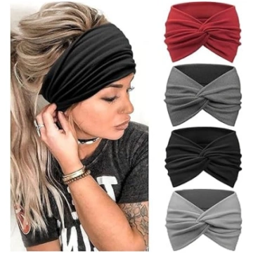 4 sieviešu matu lentes, īpaši platas matu lentes,