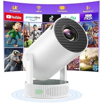 Smart Mini Beamer, Upgraded Beamer 4K mit Integrie