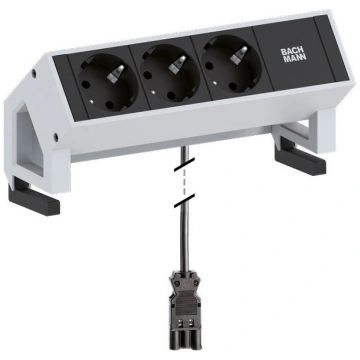 Bachmann Desk2 socket-outlet 3 x Type F Black, Sta