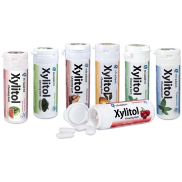 Košļājamā gumija Miradent Xylitol, ābolu, N30