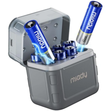 Miady uzlādējamas litija baterijas AA 8-Pack ar lā