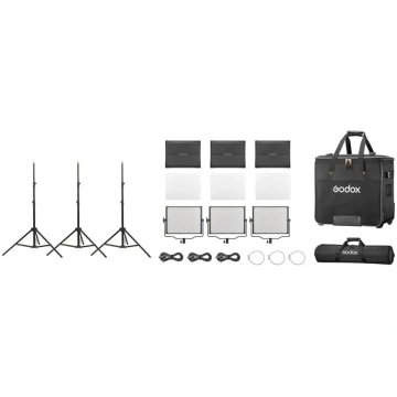 Godox Studio LED Light Panel 3 Light Kit P120BI K2