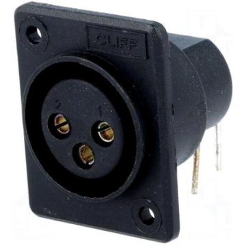 Socket | XLR | female | PIN: 3 | angled 90° | for 