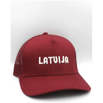 Cepure ar Sietiņu Latvija - Sarkans/Balts