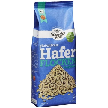 Bauckhof BIO bezglutēna auzu pārslas rupjās, 475g