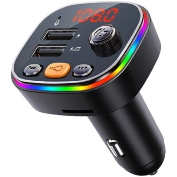 FM modulators ar lādētāju BT/RGB LED Magicso