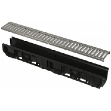 Drenāžas kanāls 100mm A15, plastikas rāmis, cinkot