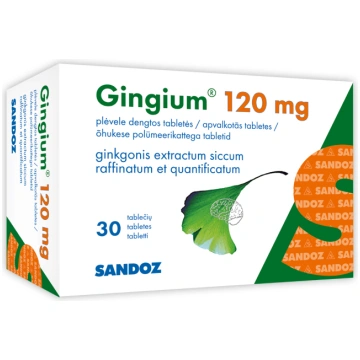 GINGIUM 120mg apvalkotās tabletes N30
