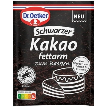 Dr. Oetker melnais kakao ar zemu tauku saturu cepš