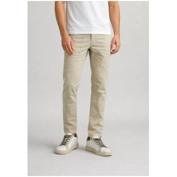 Jeckerson Jeans Beige Cinque Tasche Slim Con Toppa