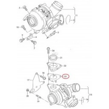 Turbo kompresora blīve ELRING 150910, 070253115 Ar