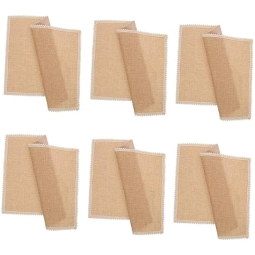 VICASKY Set of 6 Place Mats, Washable Synthetic Fi