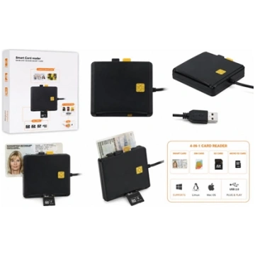 iLike 4-in-1 USB Smart Card Reader with SIM, SD &