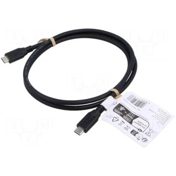 Cable | USB 4.0 | USB C plug,both sides | 1m | bla