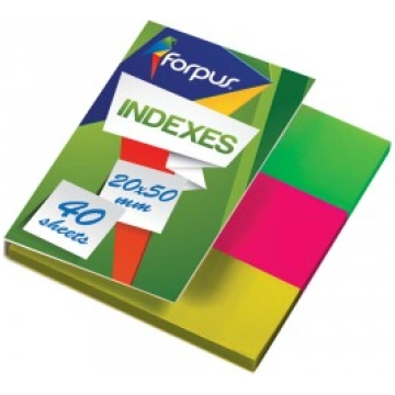 Indeksi 20x50mm 3x40lp caurspīdīgi PVC F.10171