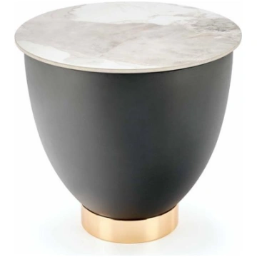 CECILIA_S coffee table, marble / grey / gold