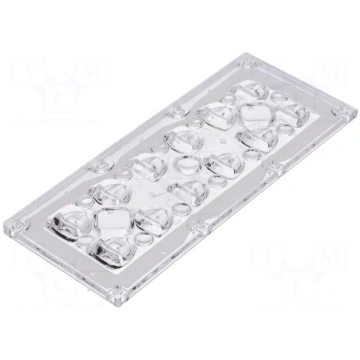 LED lens | rectangular | transparent | H: 7.92mm |
