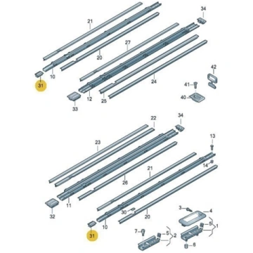 Bīdāmo sēdekļu atdure PR. VW T5 03-10 OE VAG 7H588