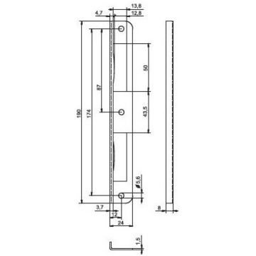 Plāksne Lob Strike Plate RK93, cinkots