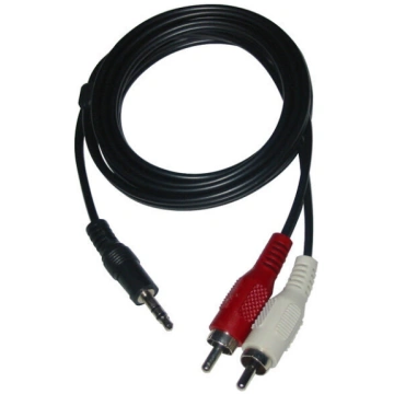 Audio kabelis Jack 3.5mm M - 2x CINCH M, 3m, melns