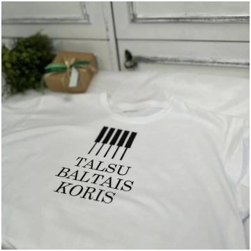 Talsu Baltais Koris Tkrekls ar apdruku