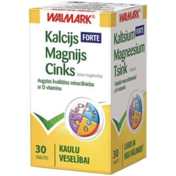WALMARK Forte kalcijs-magnijs-cinks tabletes, 30 g