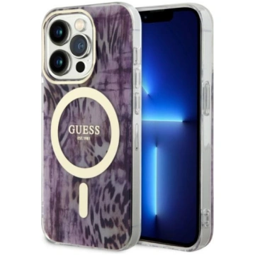 Guess iPhone 14 Pro Max vāciņš Leopard MagSafe, ro