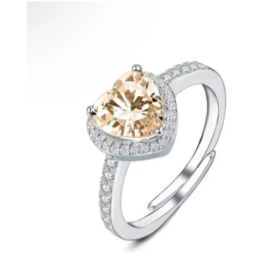 Anello Cuore Regolabile - Beige