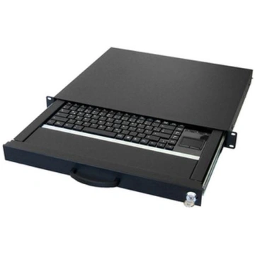 Aixcase 19" Rack 1U Keyboard DE Touchpad USB black