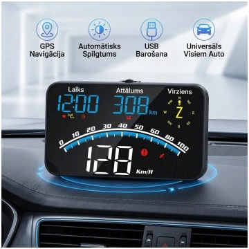 GPS spidometrs auto un moto, ātrums, laiks, virzie
