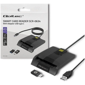 Qoltec 50634 Intelligent Smart ID chip card reader