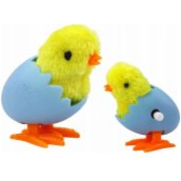LEAN Toys Jumping Chicken In Egg Shell Wind Up Plu