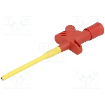 Clip-on probe; hook type; 6A; 1kVDC; red; Grip cap
