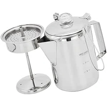 Perkolator-Kaffeemaschine aus Edelstahl mit großem
