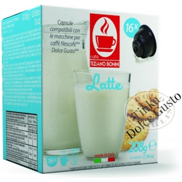 Caffe Bonini Latte, Piena kapsulas – sadērigas ar 