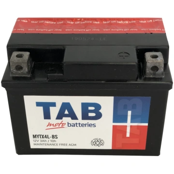 Motocikla akumulators TAB, 12 V, 3 Ah, 50 A