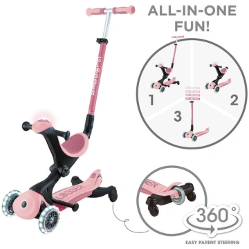 GLOBBER skrejritenis Go Up Deluxe Lights 360°, pas