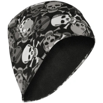 Cepure flīsa ZAN HEADGEAR Allover Skull black / gr