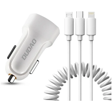 Auto telefona lādētājs Dudao, Micro USB/Apple Ligh