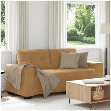 VidaXL divvietīgs dīvāns 140 cm brūns samts