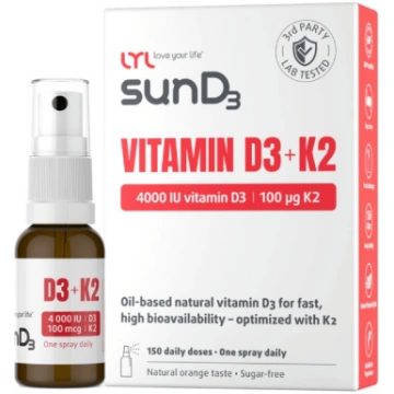 LYL sunD3 D3+K2 4000 SV+100 µg (150 devas), sprejs