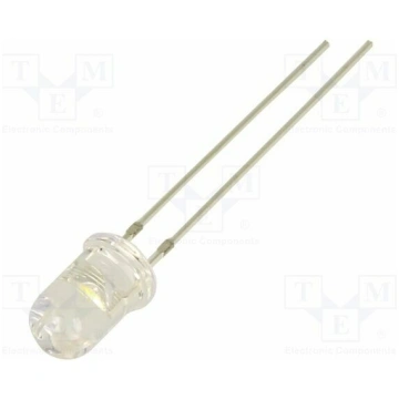 LED; white warm; 5mm; 30000mcd; 30°; Front: convex