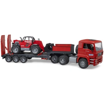 Bruder MAN TGA Low loader truck with Manitou Teles